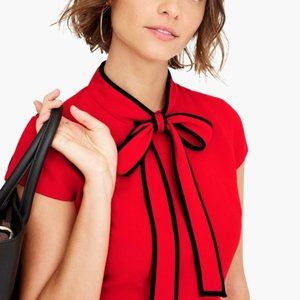 J. Crew Tie-Neck Dress in Bright Cerise - Size 2